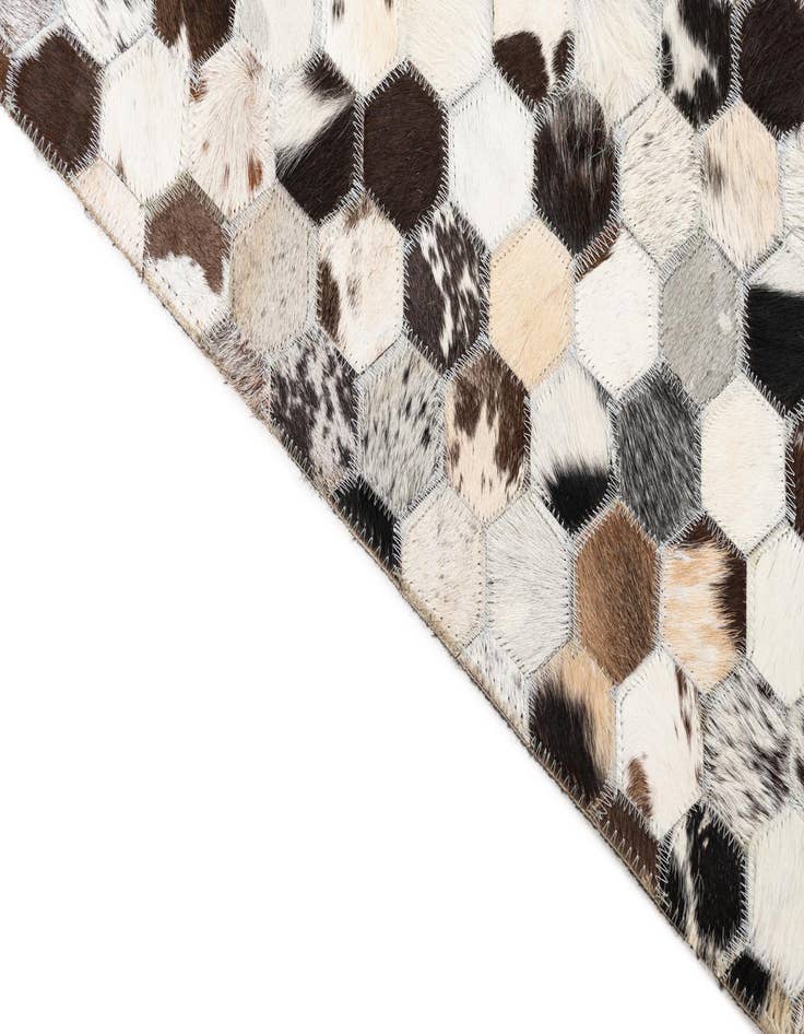 Detail image of  5' 1 x 7' 10 Cowhide Leather Rug