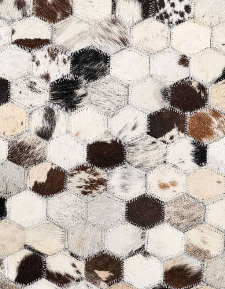 Detail image of  5' 1 x 7' 10 Cowhide Leather Rug
