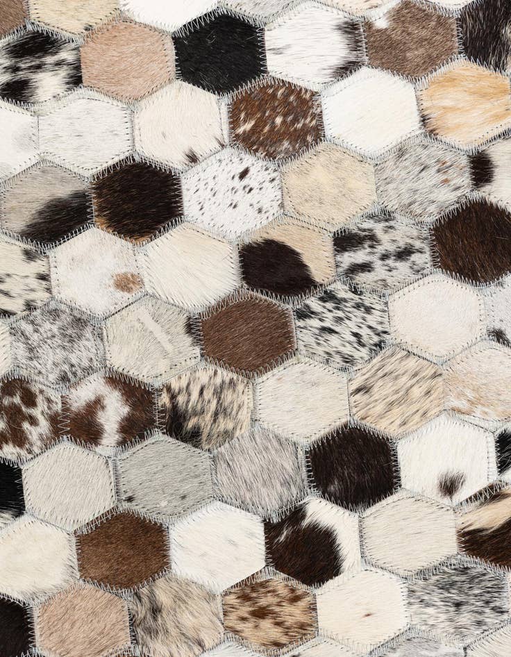Detail image of  5' 1 x 7' 10 Cowhide Leather Rug