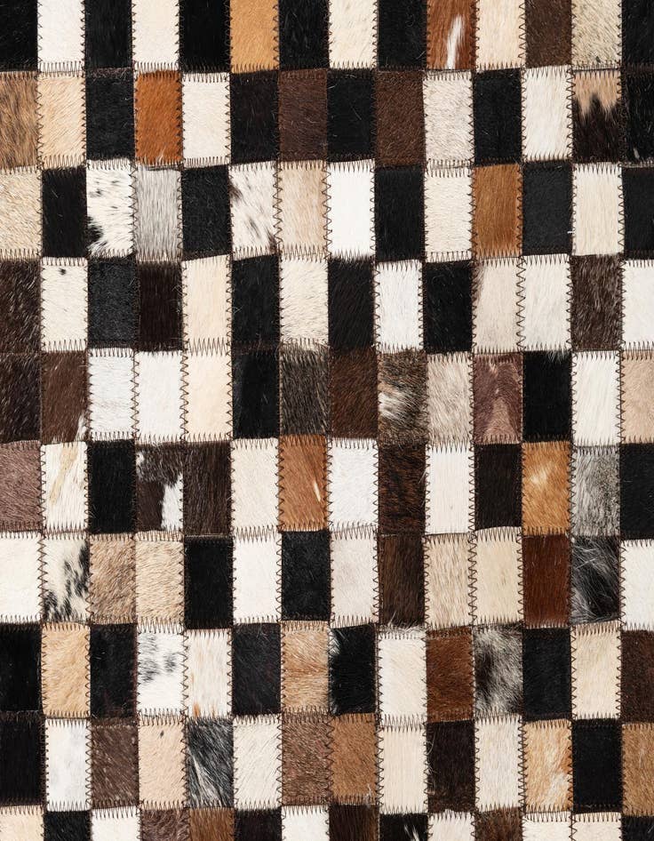 Detail image of  5' 1 x 8' 2 Cowhide Leather Rug