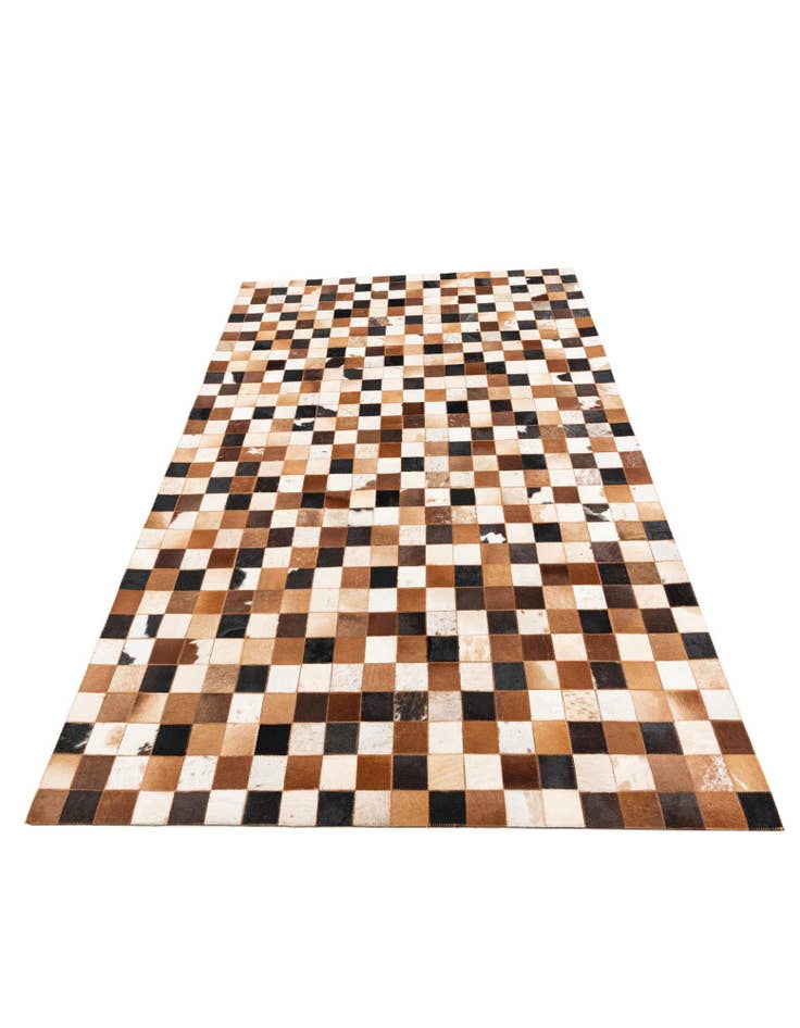 Detail image of  5' 1 x 8' 1 Cowhide Leather Rug