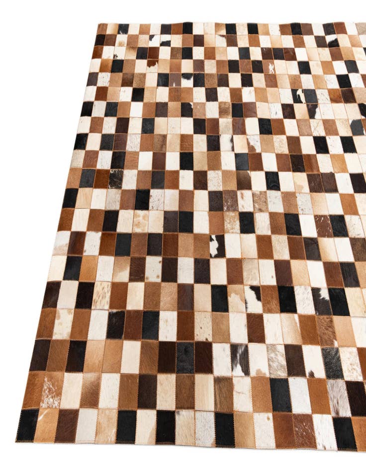 Detail image of  5' 1 x 8' 1 Cowhide Leather Rug