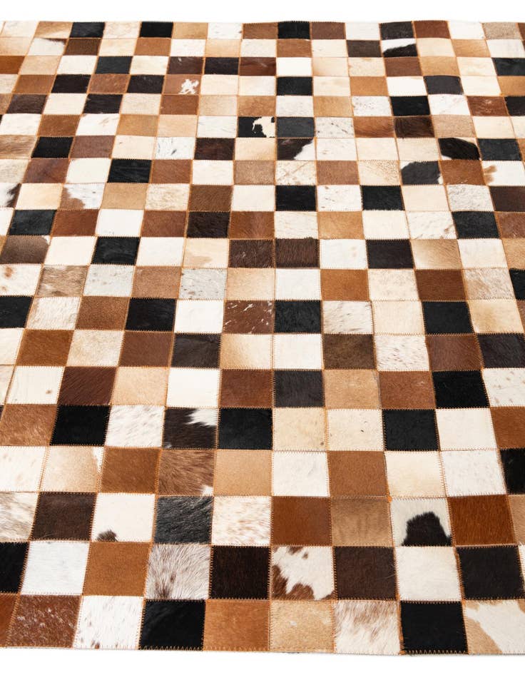 Detail image of  5' 1 x 8' 1 Cowhide Leather Rug