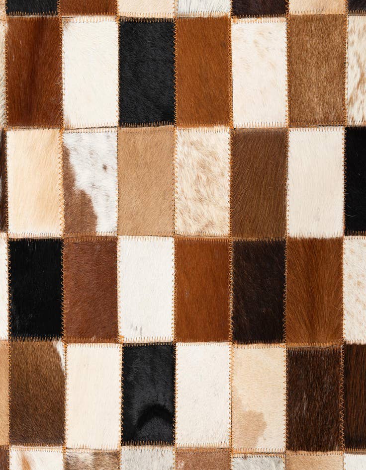 Detail image of  5' 1 x 8' 1 Cowhide Leather Rug