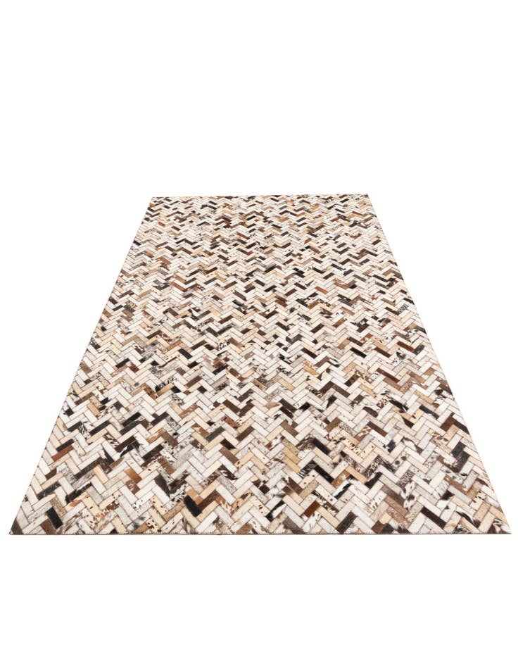 Detail image of  5' 3 x 8' 1 Cowhide Leather Rug