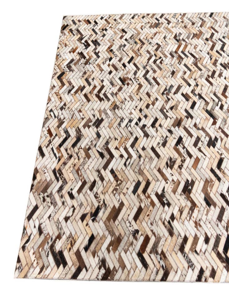 Detail image of  5' 3 x 8' 1 Cowhide Leather Rug