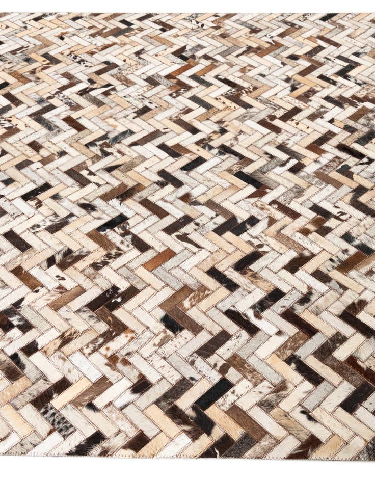 Detail image of  5' 3 x 8' 1 Cowhide Leather Rug