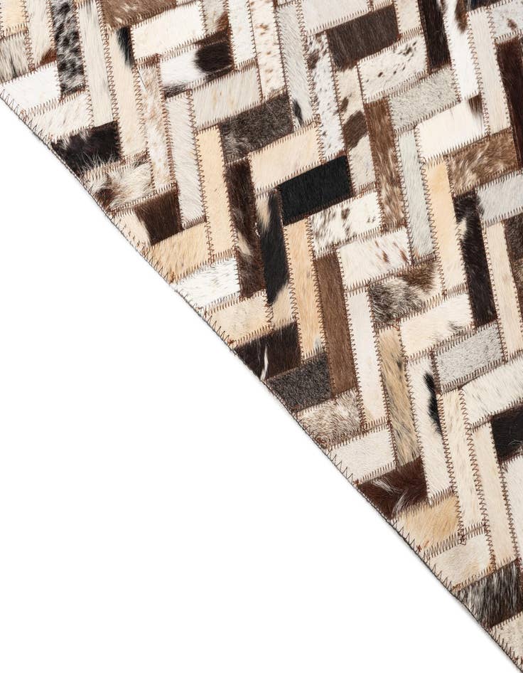 Detail image of  5' 3 x 8' 1 Cowhide Leather Rug