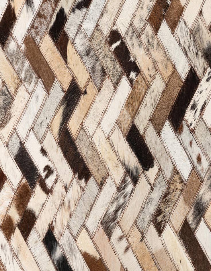 Detail image of  5' 3 x 8' 1 Cowhide Leather Rug