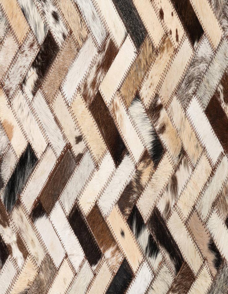 Detail image of  5' 3 x 8' 1 Cowhide Leather Rug