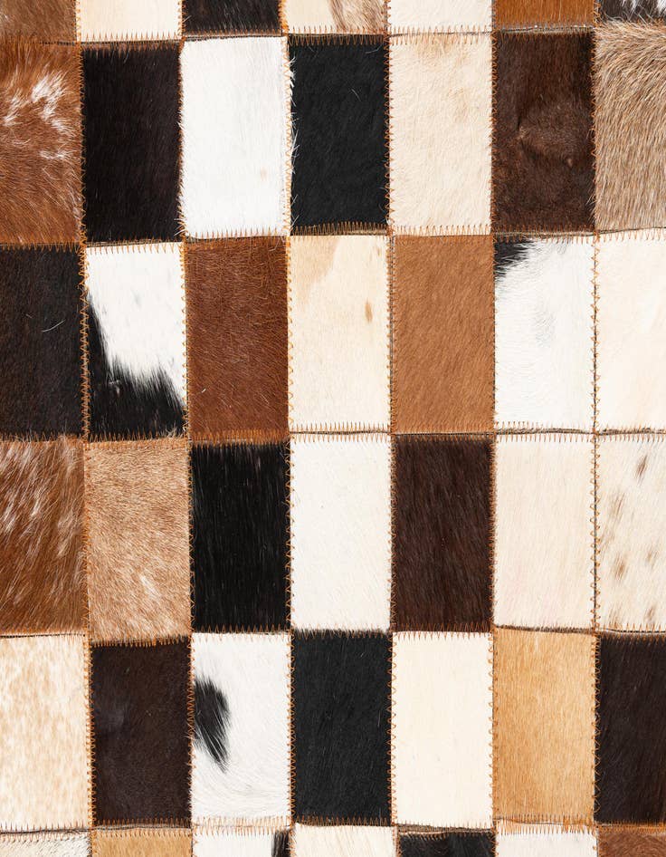 Detail image of  5' 1 x 8' 1 Cowhide Leather Rug