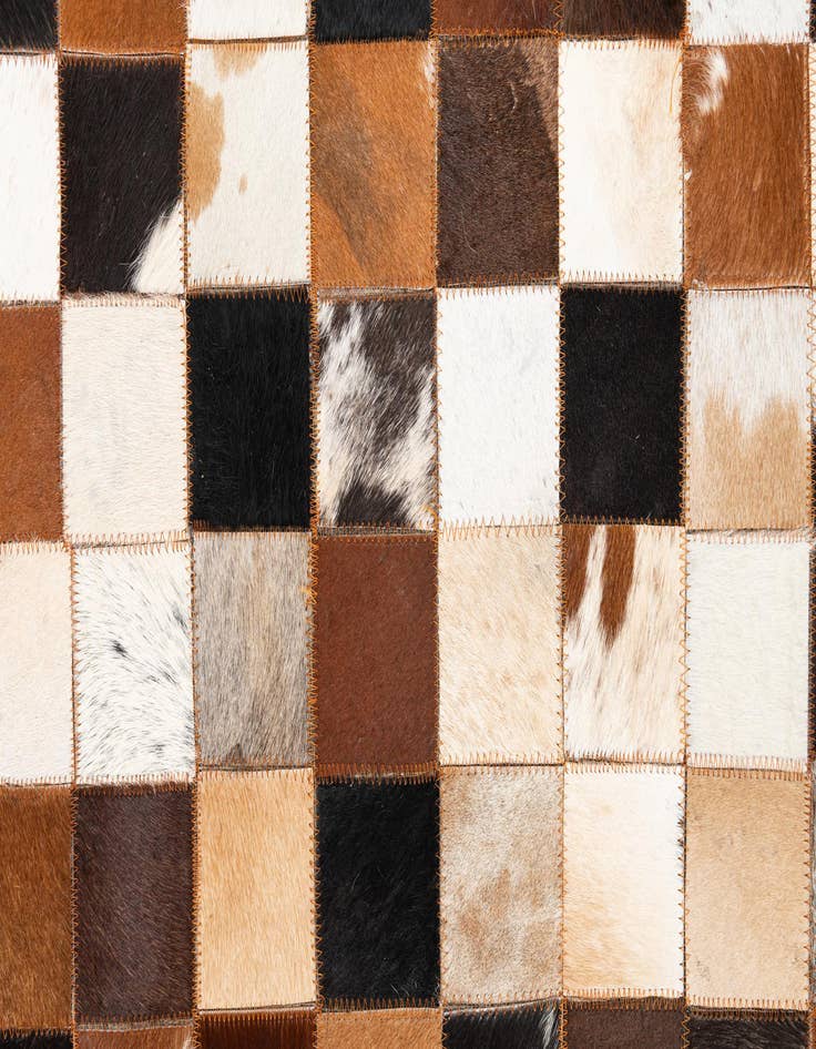 Detail image of  5' 1 x 8' 1 Cowhide Leather Rug