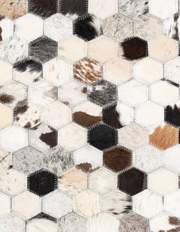 Detail image of  5' 1 x 8' Cowhide Leather Rug