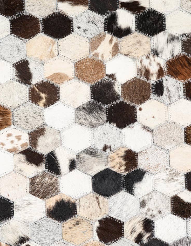 Detail image of  5' 1 x 8' Cowhide Leather Rug