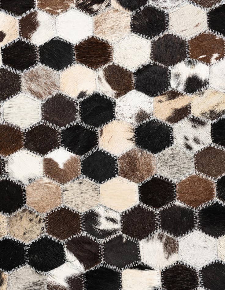 Detail image of  5' 2 x 8' 1 Cowhide Leather Rug