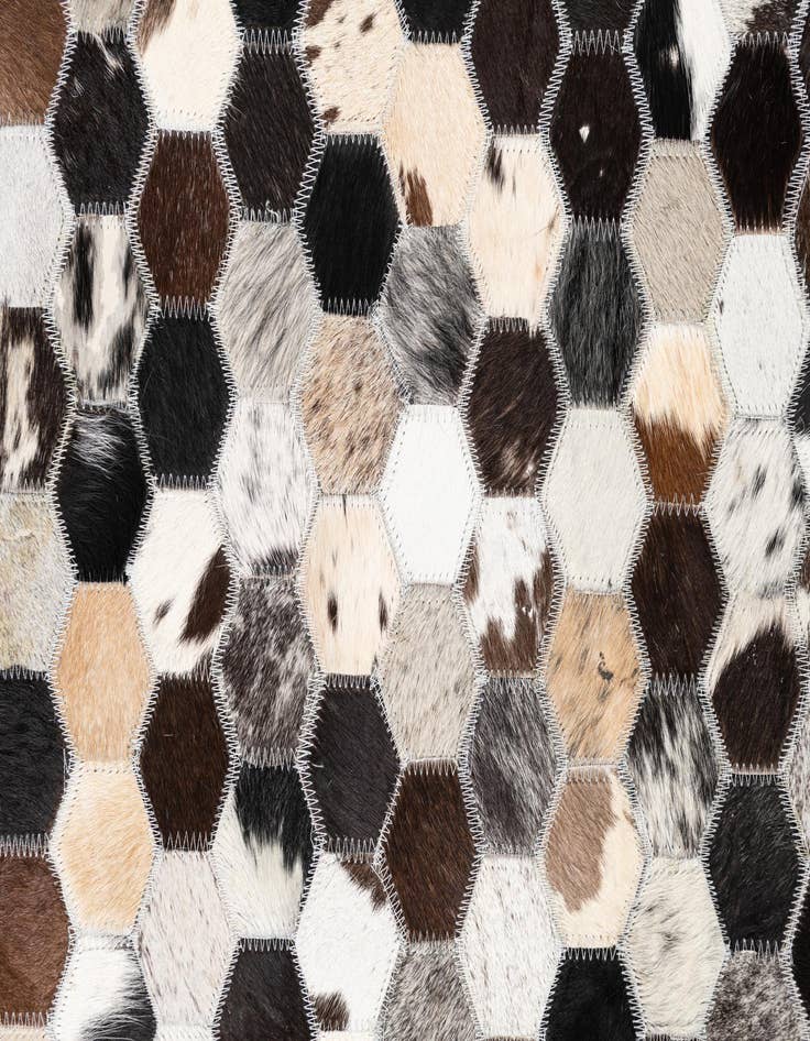 Detail image of  5' 2 x 8' 1 Cowhide Leather Rug