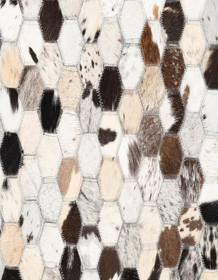 Detail image of  5' 1 x 8' 2 Cowhide Leather Rug
