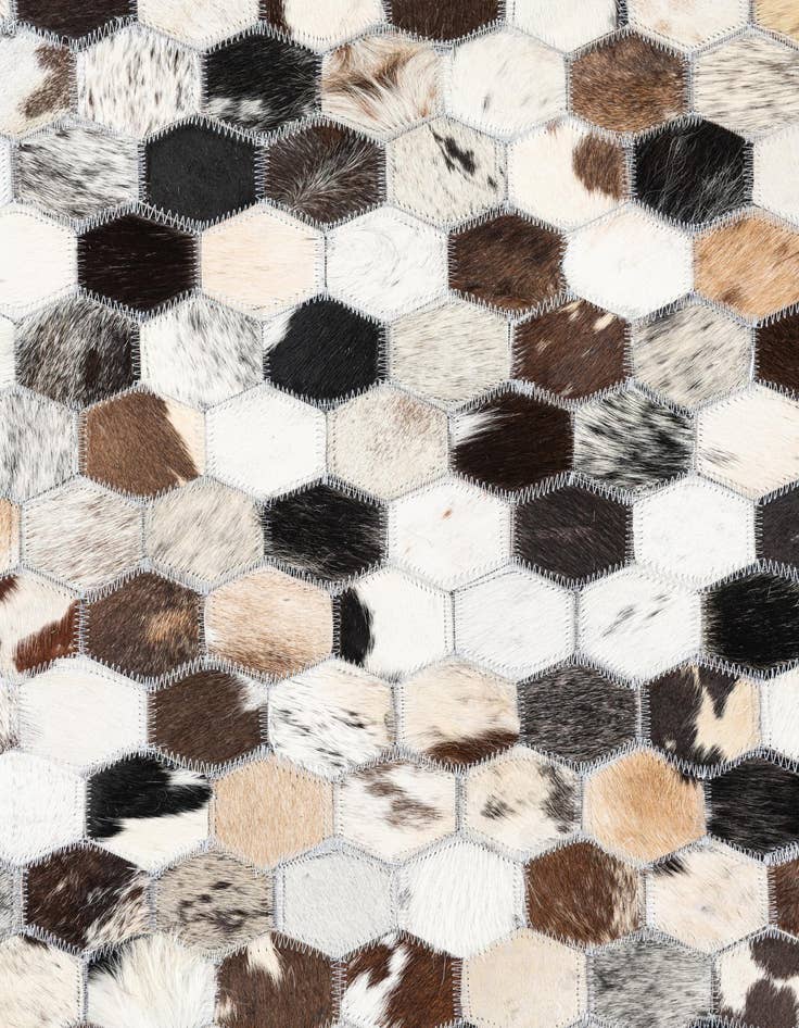 Detail image of  5' 1 x 8' 1 Cowhide Leather Rug