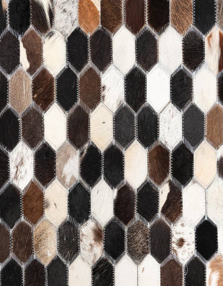 Detail image of  5' 2 x 7' 9 Cowhide Leather Rug