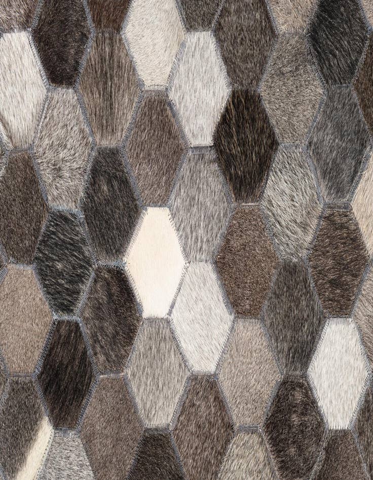 Detail image of  5' 1 x 8' 1 Cowhide Leather Rug