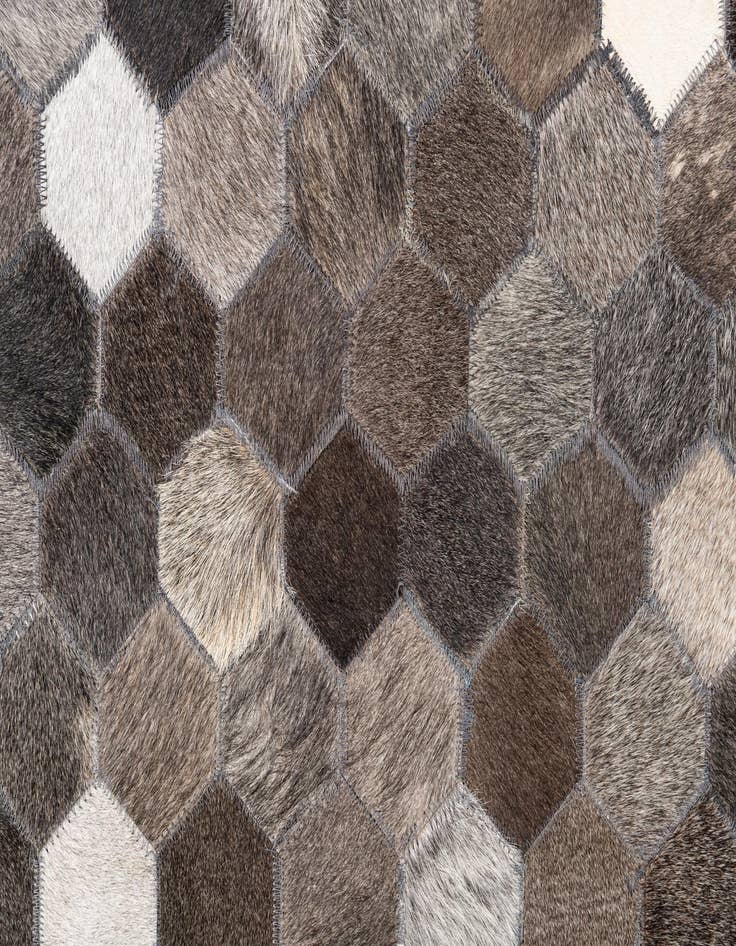 Detail image of  5' 1 x 8' 1 Cowhide Leather Rug