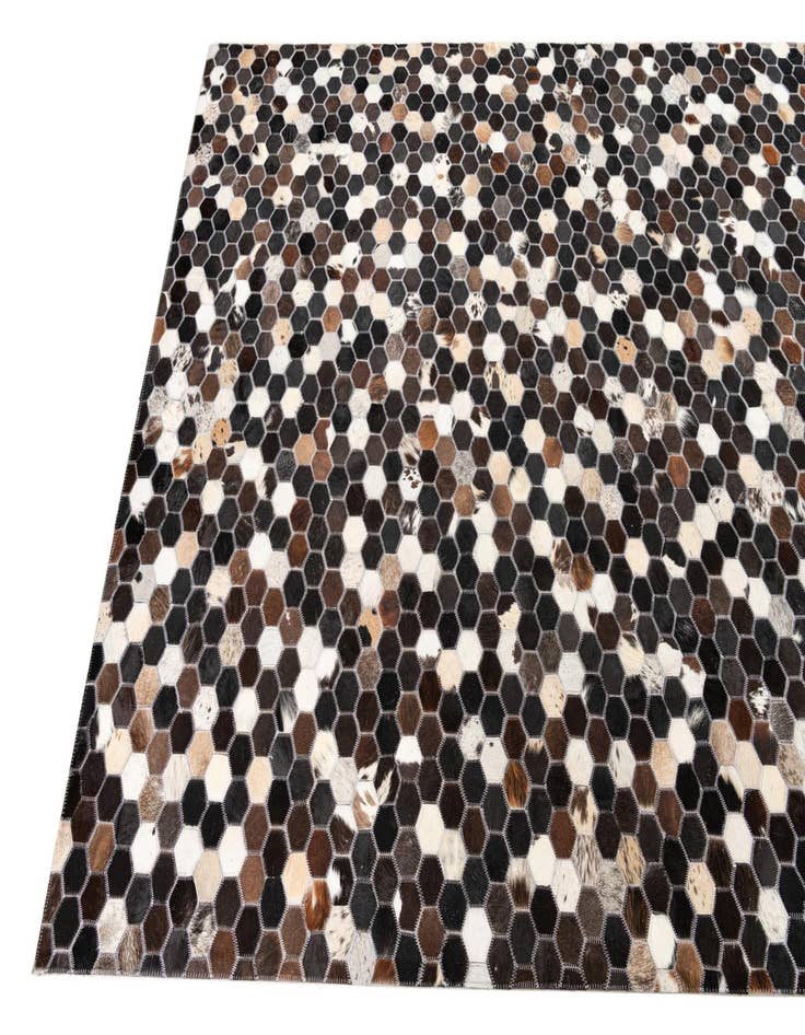 Detail image of  5' 1 x 7' 10 Cowhide Leather Rug
