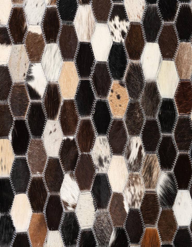Detail image of  5' 1 x 7' 10 Cowhide Leather Rug