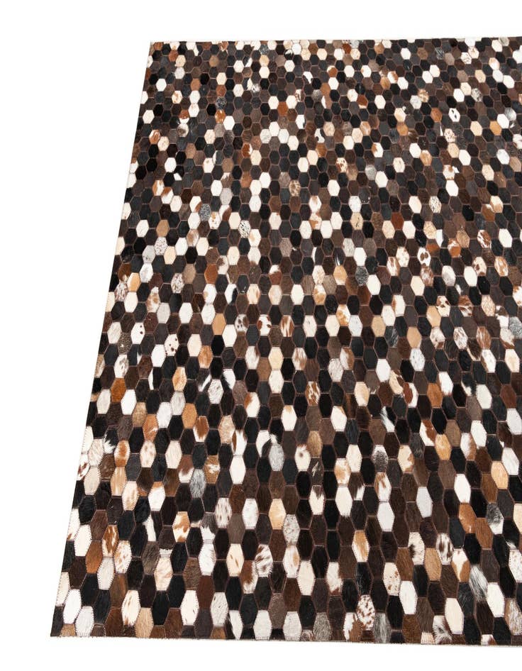 Detail image of  5' 1 x 8' 1 Cowhide Leather Rug