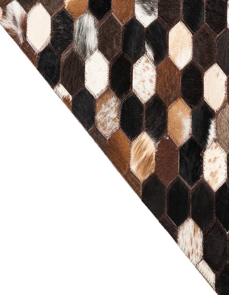 Detail image of  5' 1 x 8' 1 Cowhide Leather Rug