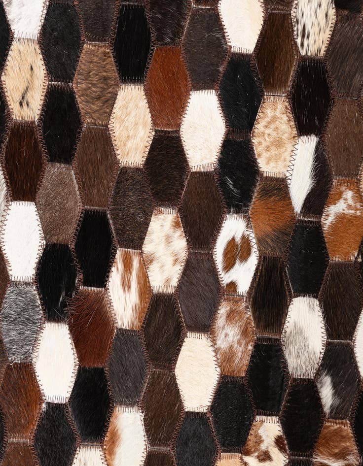 Detail image of  5' 1 x 8' 1 Cowhide Leather Rug