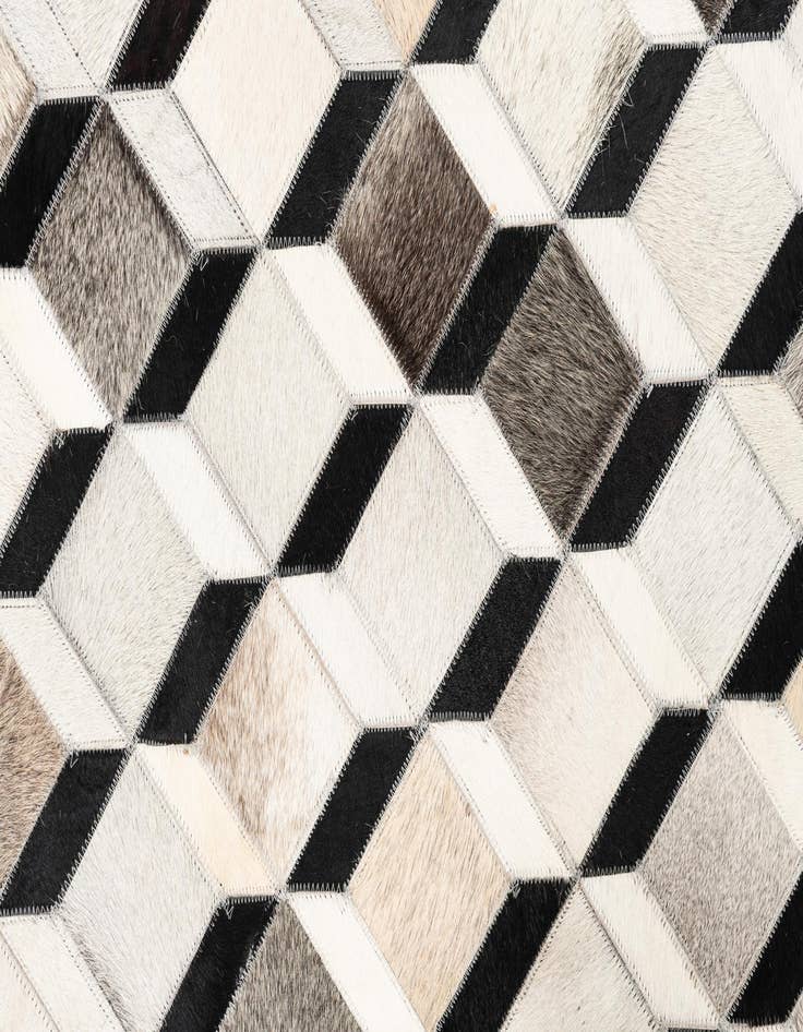 Detail image of  5' 3 x 7' 7 Cowhide Leather Rug