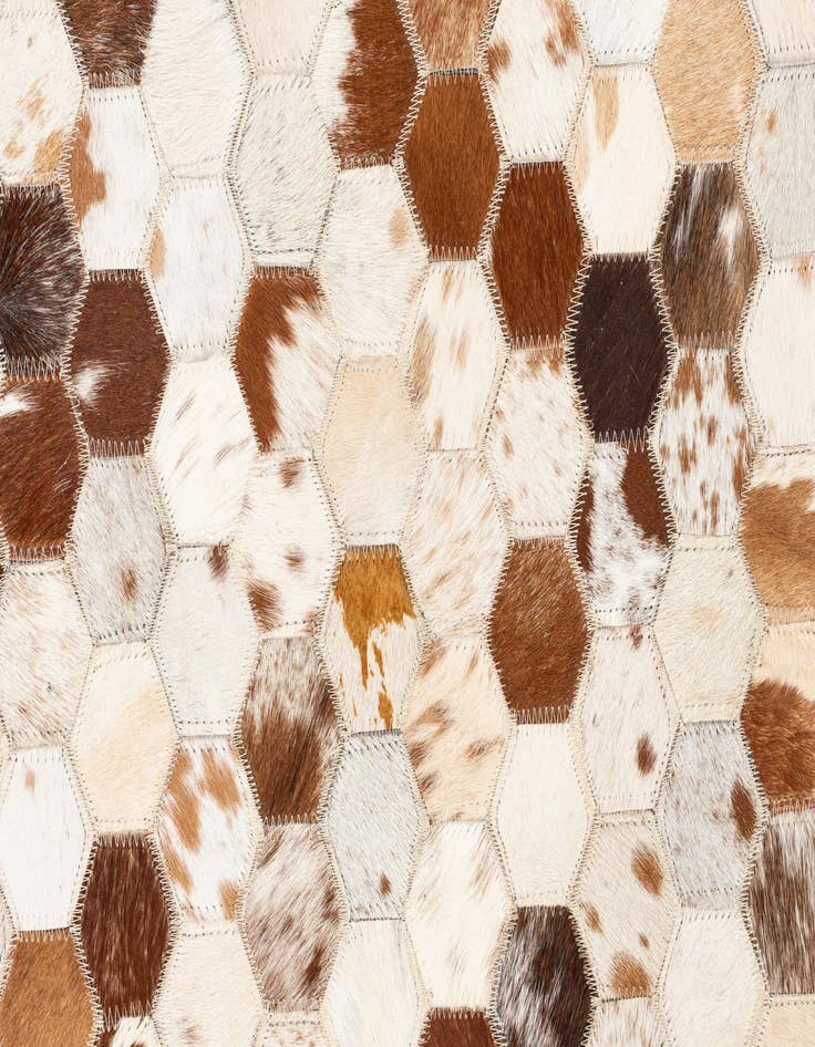 Detail image of  5' 1 x 8' 2 Cowhide Leather Rug