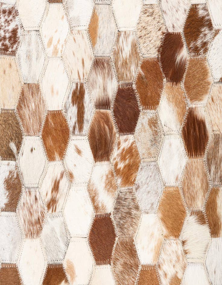 Detail image of  5' 1 x 8' 2 Cowhide Leather Rug
