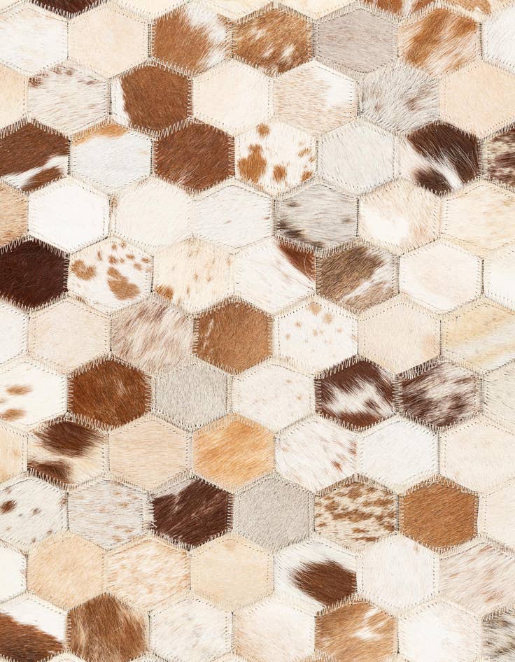 Detail image of  5' 1 x 8' Cowhide Leather Rug