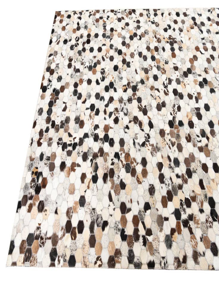 Detail image of  5' 2 x 8' 2 Cowhide Leather Rug