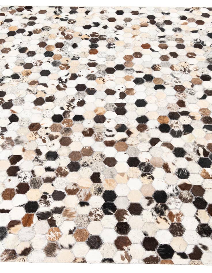 Detail image of  5' 2 x 8' 2 Cowhide Leather Rug