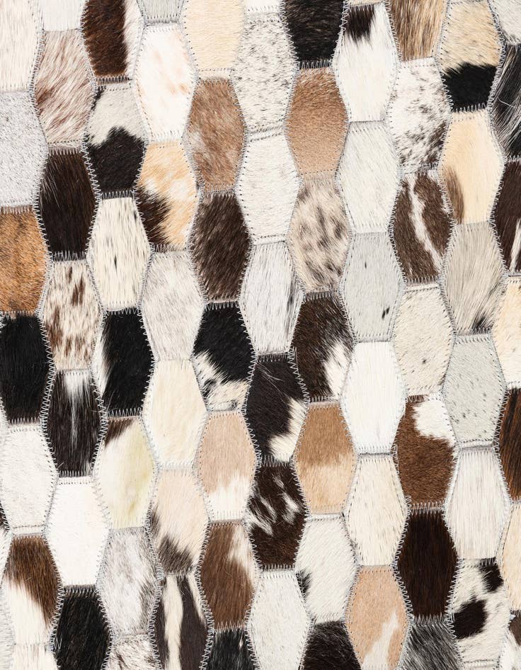 Detail image of  5' 2 x 8' 2 Cowhide Leather Rug