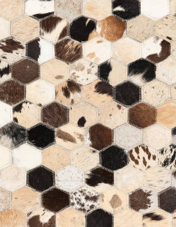 Detail image of  5' 2 x 8' Cowhide Leather Rug