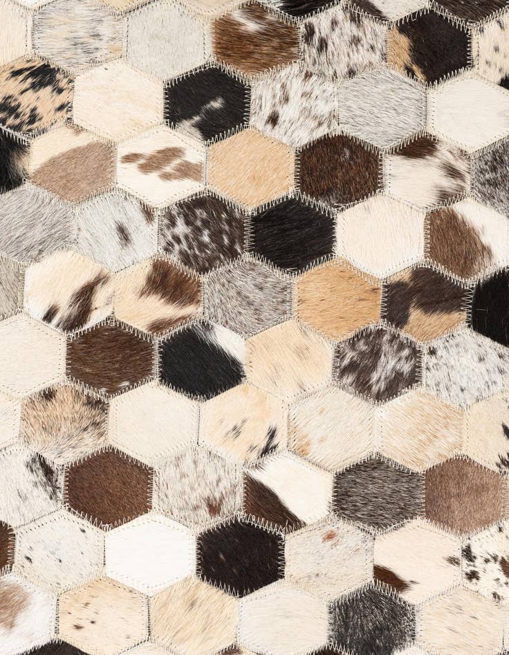 Detail image of  5' 2 x 8' Cowhide Leather Rug