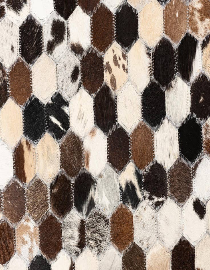 Detail image of  5' 1 x 7' 10 Cowhide Leather Rug