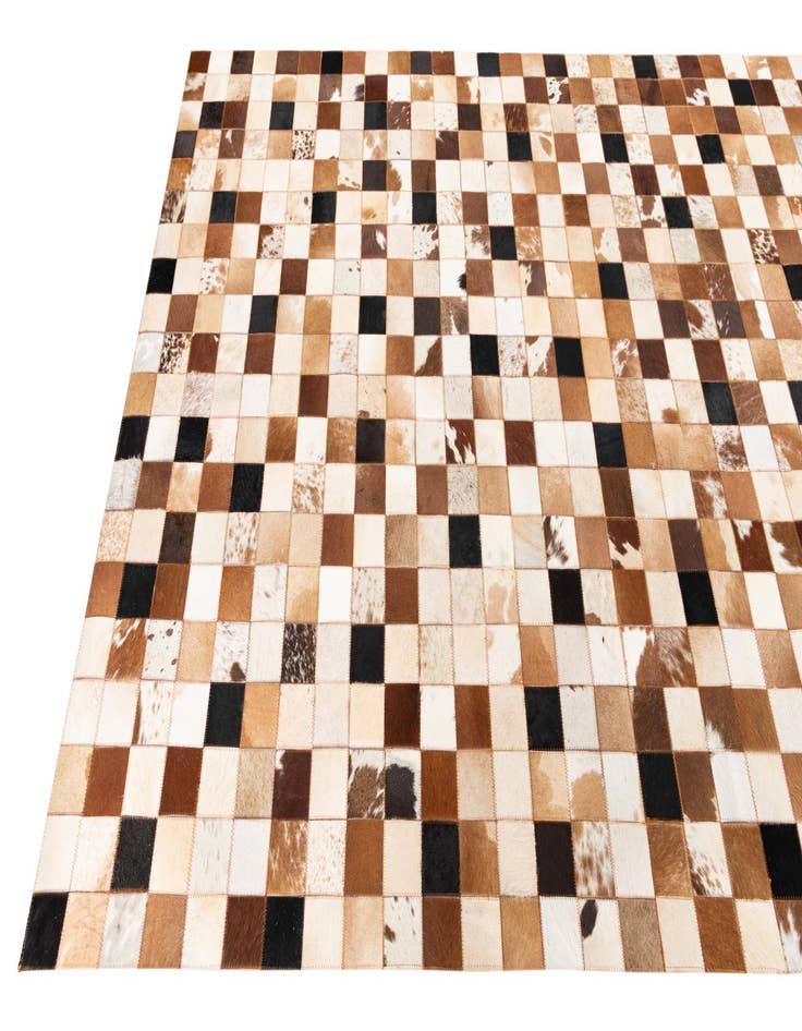 Detail image of  5' 1 x 8' 1 Cowhide Leather Rug