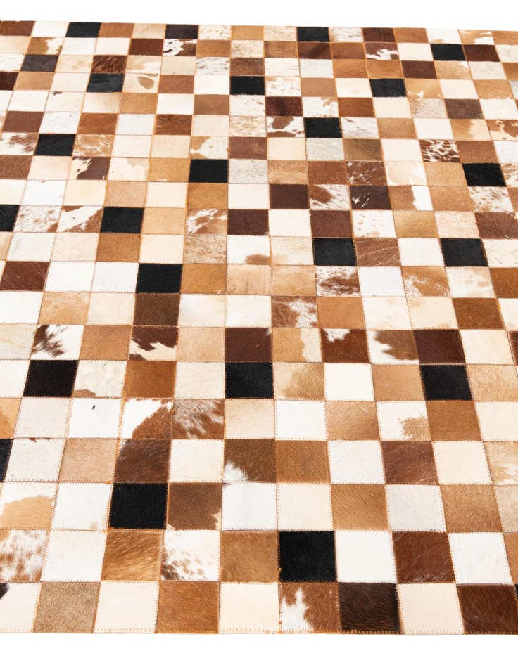 Detail image of  5' 1 x 8' 1 Cowhide Leather Rug