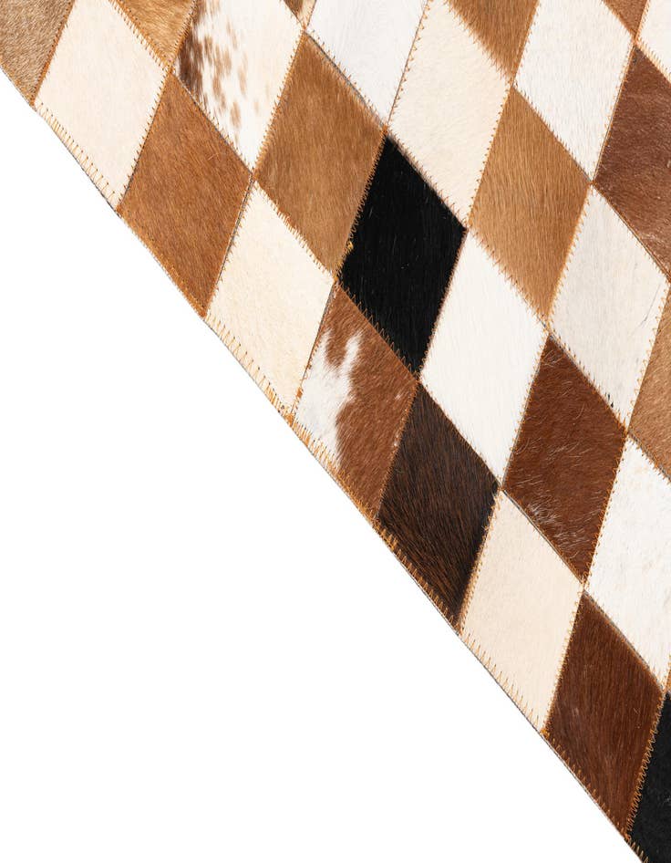 Detail image of  5' 1 x 8' 1 Cowhide Leather Rug