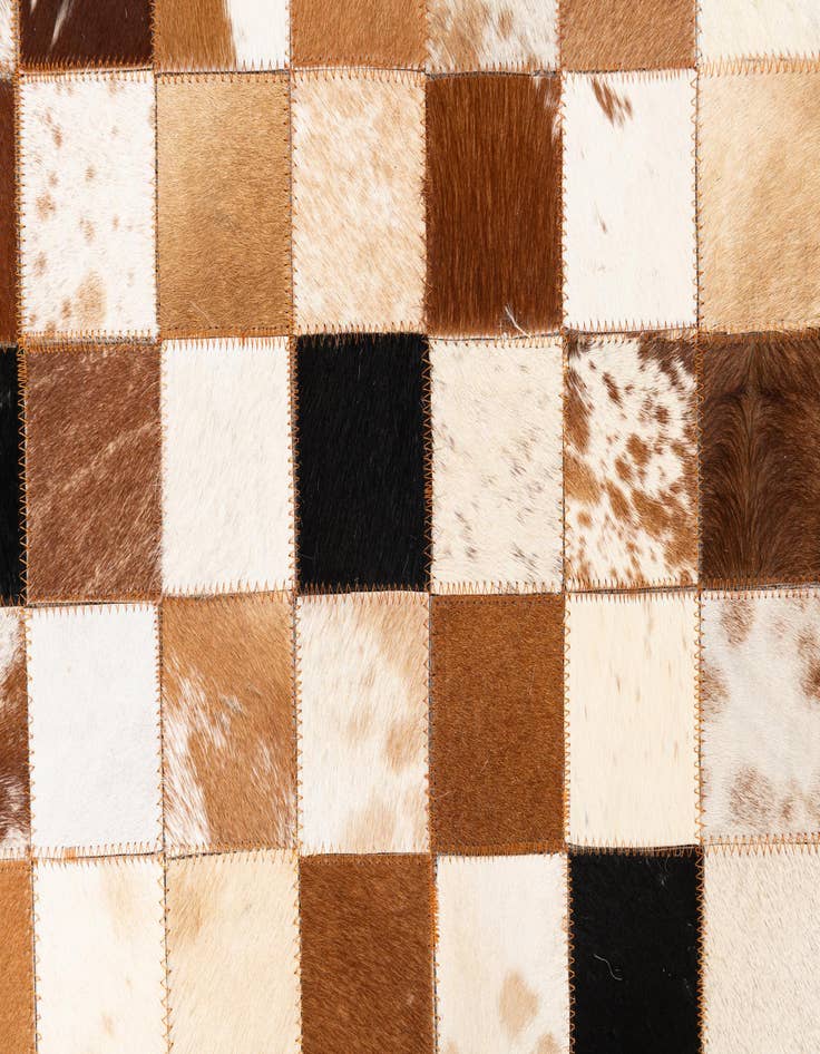 Detail image of  5' 1 x 8' 1 Cowhide Leather Rug