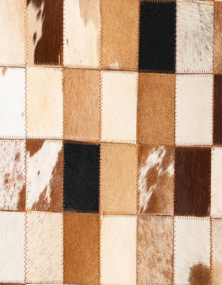 Detail image of  5' 1 x 8' 1 Cowhide Leather Rug