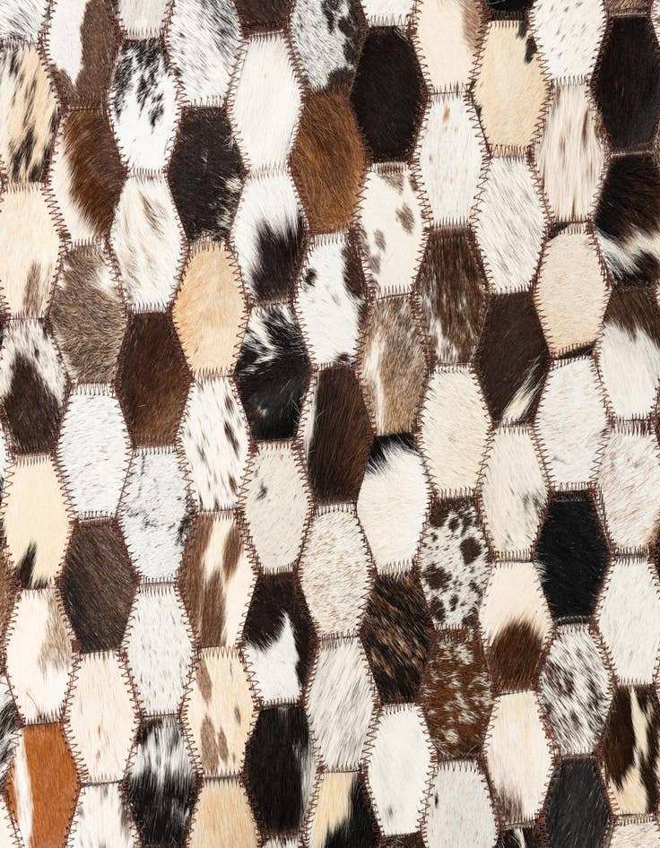 Detail image of  5' 1 x 8' Cowhide Leather Rug