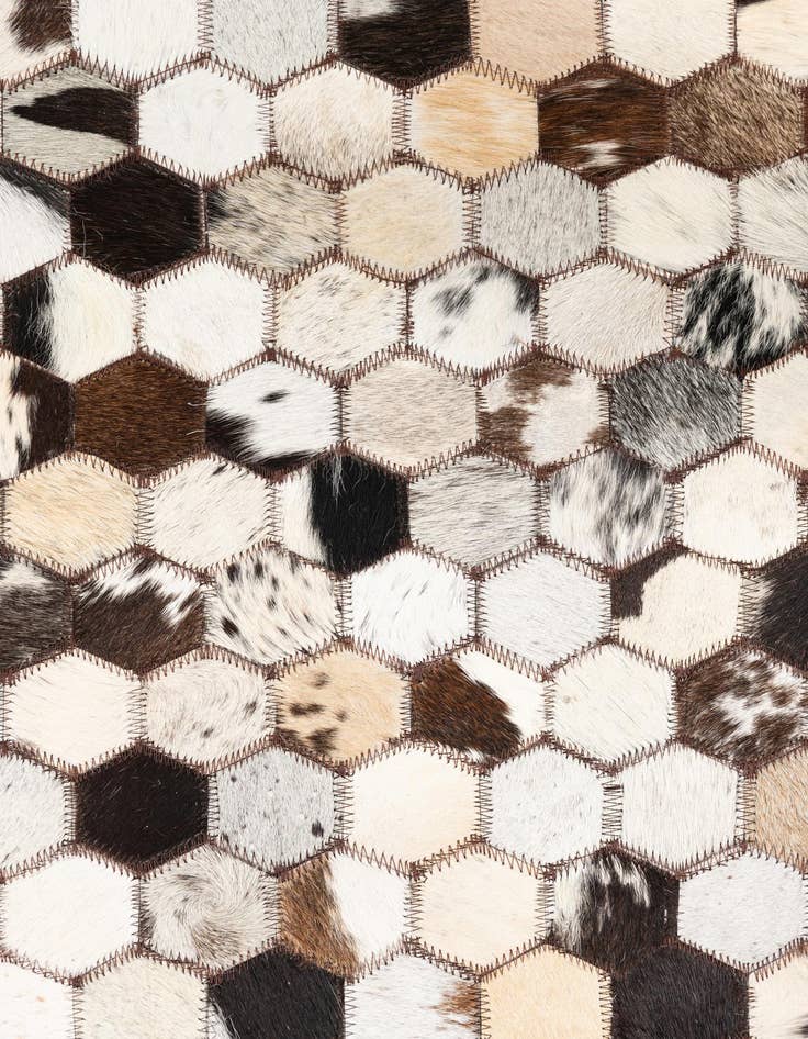 Detail image of  5' 1 x 8' Cowhide Leather Rug