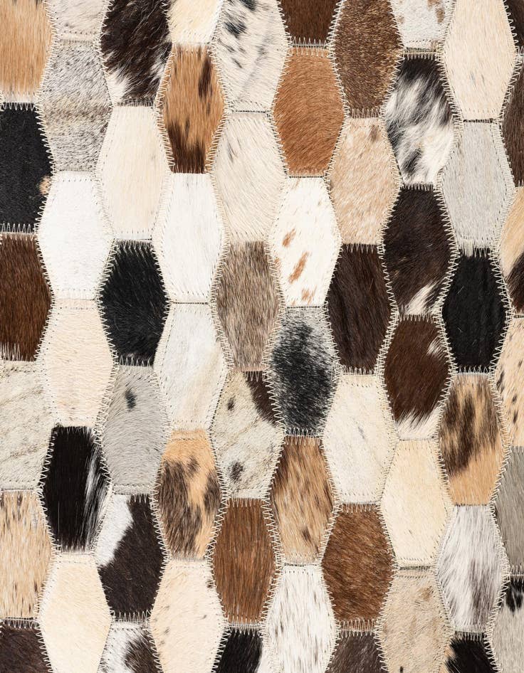 Detail image of  5' 1 x 7' 10 Cowhide Leather Rug
