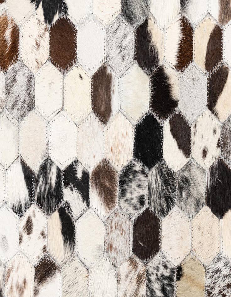Detail image of  5' 1 x 8' Cowhide Leather Rug