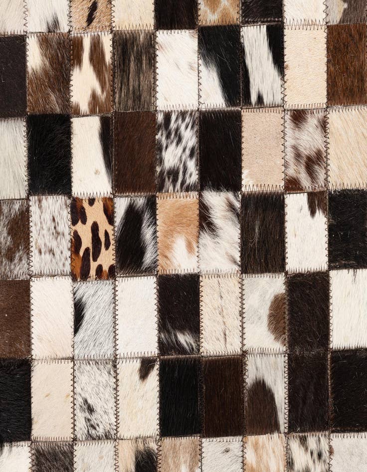 Detail image of  5' 1 x 8' 1 Cowhide Leather Rug